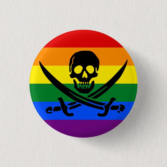 Rainbow Pirate Pride Button (Front)