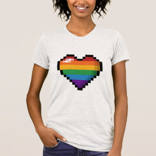 Rainbow Pixel Heart T-Shirt
