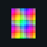 Rainbow Plaid Background Custom Canvas Print<br><div class="desc">This rainbow plaid background pattern stretched canvas is bright and colourful,  with a light texture effect. It's a vivid,  vibrant chequered pattern that will look pretty as a background for your text and photos.</div>