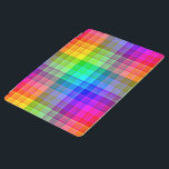 Rainbow Plaid Custom iPad Smart Cover<br><div class="desc">This rainbow plaid pattern is bright and colourful,  with a light texture effect. It's a vivid,  vibrant chequered pattern that looks pretty as is or as a background for your text and photos.</div>