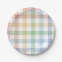 Rainbow plaid cute simple pastel gingham