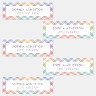 Rainbow plaid cute simple personalised kid's