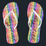 Rainbow Plaid Jandals<br><div class="desc">Say yes to colour this summer with these fab plaid rainbow pattern flip flops! Your name is personalised on these adorable,  comfortable colourful flip flops.</div>