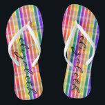 Rainbow Plaid Jandals<br><div class="desc">Say yes to colour this summer with these fab plaid rainbow pattern flip flops! Your name is personalised on these adorable, comfortable colourful flip flops.</div>