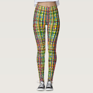 rainbow plaid leggings