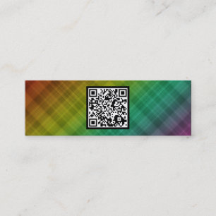 rainbow plaid QR code Mini Business Card