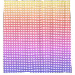Rainbow Plaid Shower Curtain