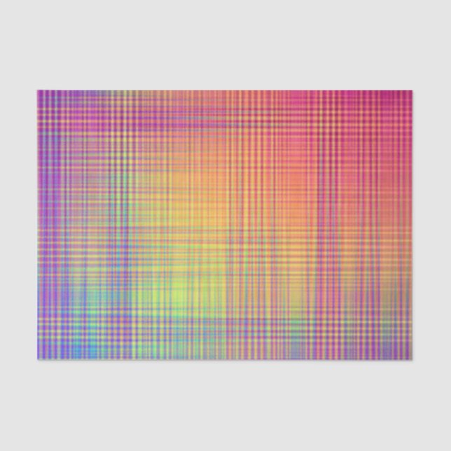Rainbow Plaid Tissue Paper (Front)