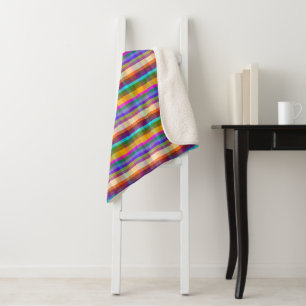 Rainbow Plaid UDR Sherpa Blanket