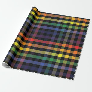 Rainbow Plaid Wrapping Paper