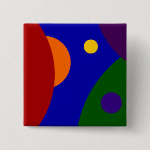 Rainbow Planets 15 Cm Square Badge