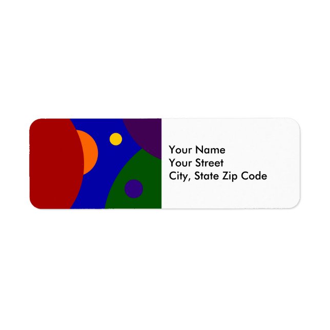 Rainbow Planets return address label (Front)