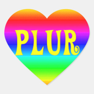 Rainbow PLUR Heart Sticker