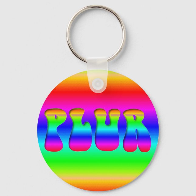 Rainbow PLUR Key Ring (Front)