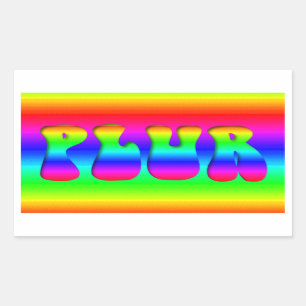 Rainbow PLUR Rectangular Sticker