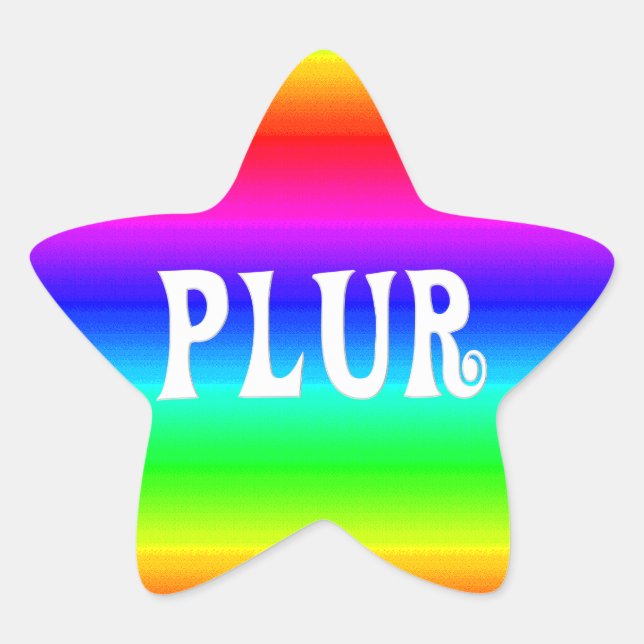 Rainbow PLUR Star Sticker (Front)