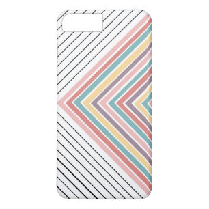 Rainbow plus black and white stripes Case-Mate iPhone case