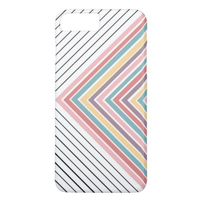 Rainbow plus black and white stripes Case-Mate iPhone case (Back)
