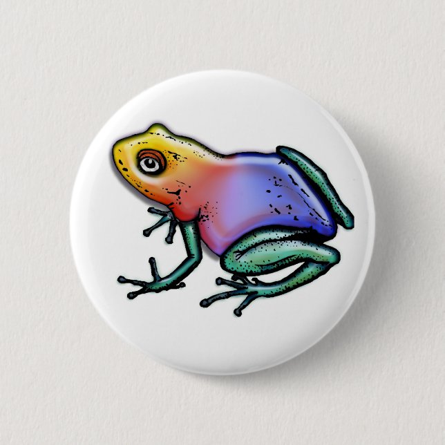 Rainbow Poison Dart Frog 6 Cm Round Badge (Front)
