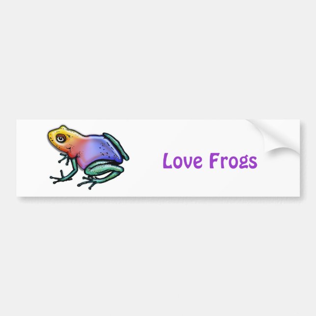 Rainbow Poison Dart Frog Bumper Sticker (Front)