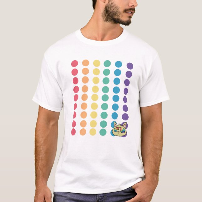 Rainbow Polka Dot Gay Pride Colours LGBTQ Ally T-Shirt (Front)