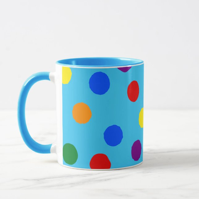 Rainbow Polka Dot Mug (Left)