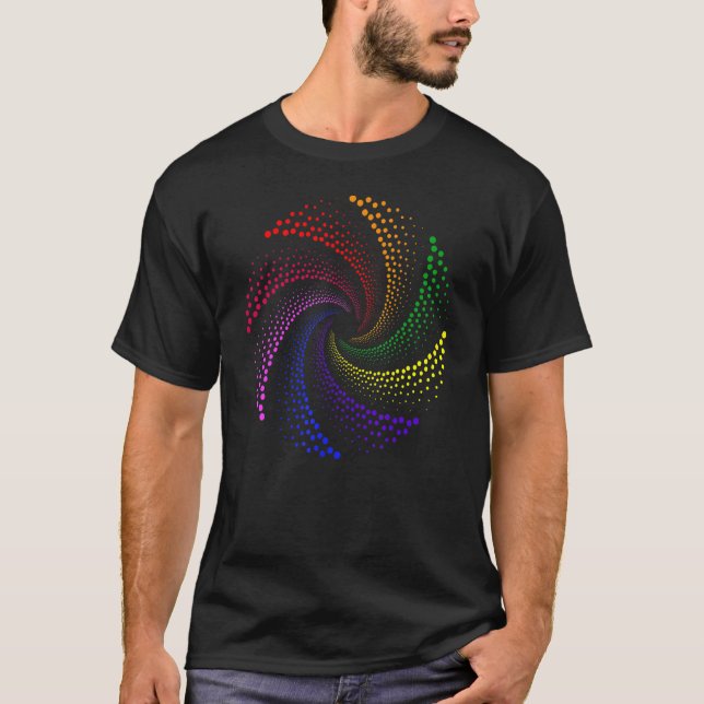 Rainbow Polka Dot Spiral International Dot Day App T-Shirt (Front)