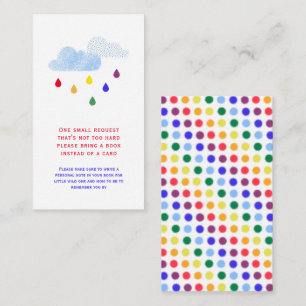 Rainbow Polka Dots Baby Shower Book Request Enclosure Card