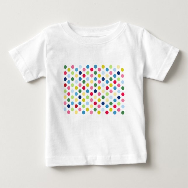 Rainbow polka dots baby T-Shirt (Front)