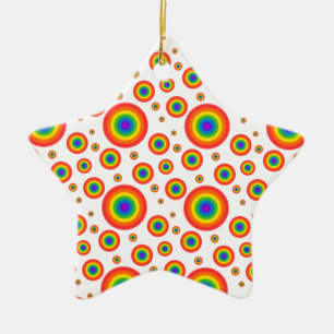 Rainbow Polka Dots Ceramic Tree Decoration