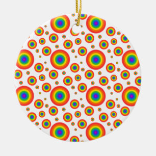 Rainbow Polka Dots Ceramic Tree Decoration