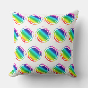 Rainbow Polka Dots Circle Sun Summer Cushion