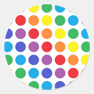 Rainbow Polka Dots Classic Round Sticker