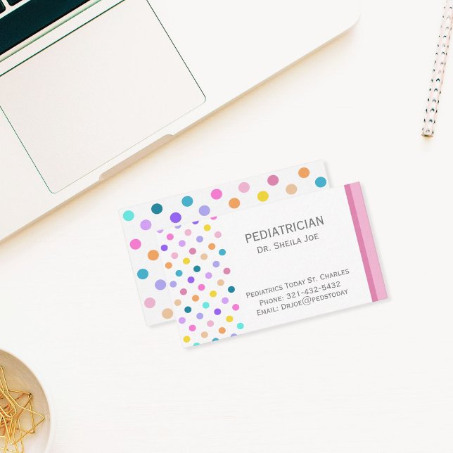 Rainbow Polka Dots Colourful Business Card (Creator Uploaded)