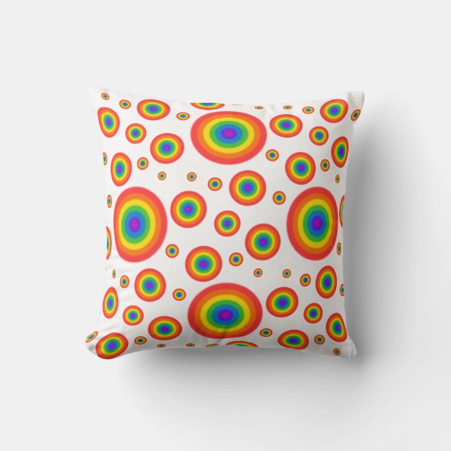 Rainbow Polka Dots Cushion (Front)