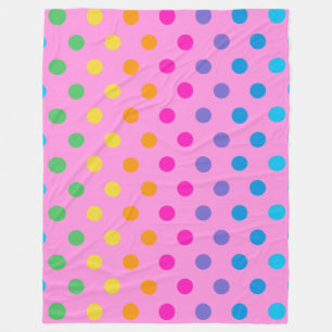 rainbow polka dots fleece blanket