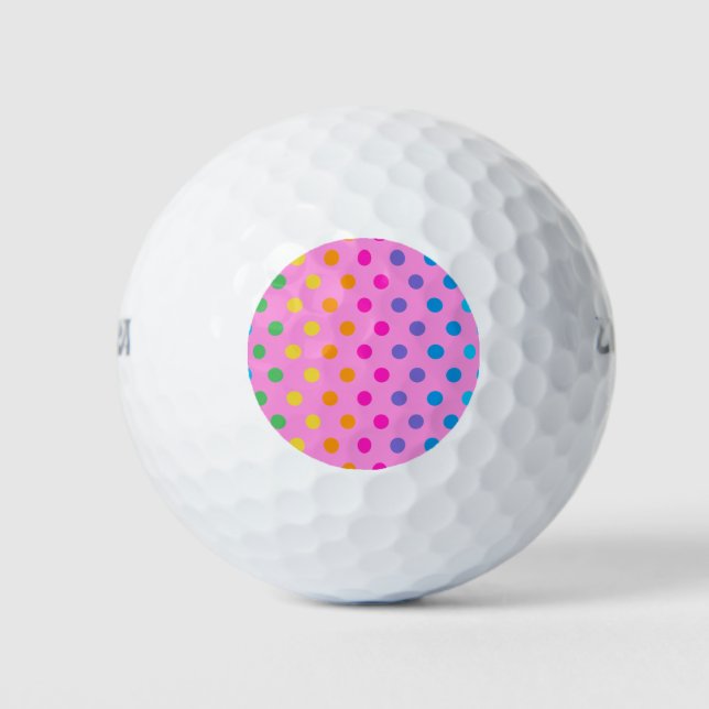 rainbow polka dots golf balls (Front)