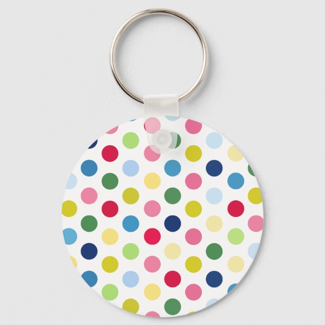 Rainbow polka dots key ring (Front)