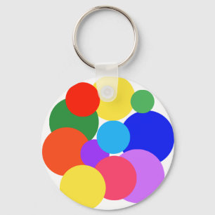 Rainbow Polka Dots  Key Ring