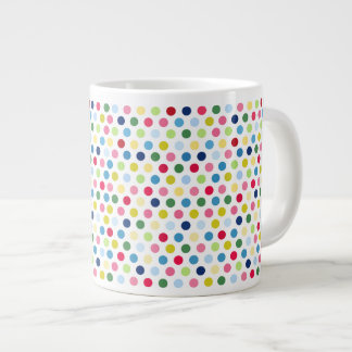 Rainbow polka dots large coffee mug