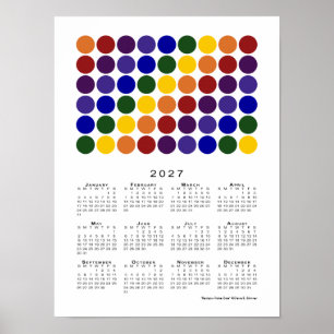 Rainbow Polka Dots LGBTQ Pride 2027 Calendar Poster