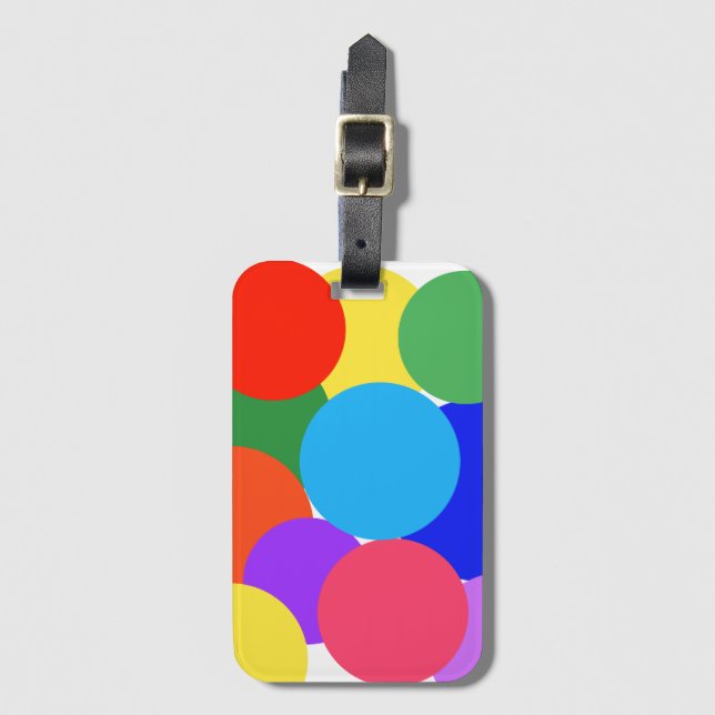 Rainbow Polka Dots  Luggage Tag (Front Vertical)