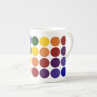 Rainbow Polka Dots on White
