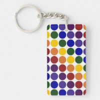 Rainbow Polka Dots on White