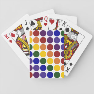 Rainbow Polka Dots on White Playing Cards