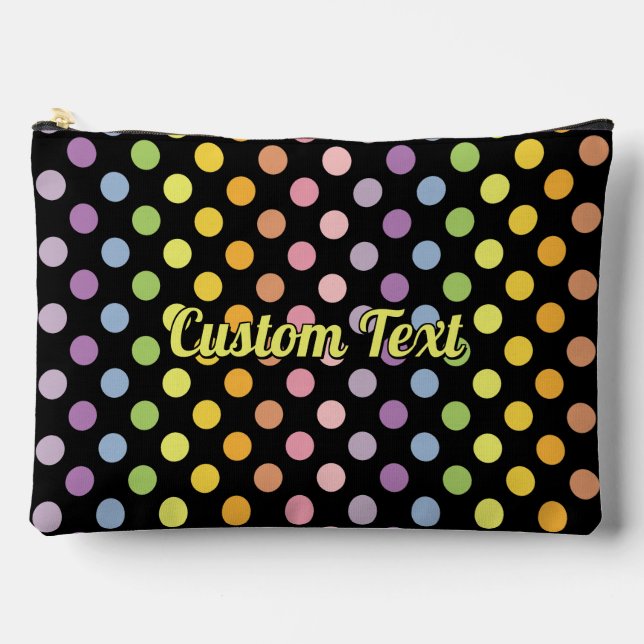 Rainbow Polka Dots Pattern Accessory Pouch (Front)