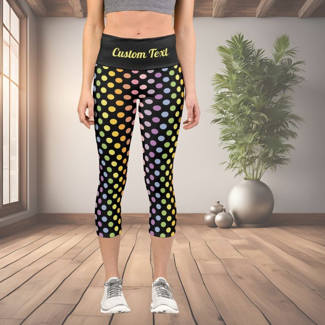 Rainbow Polka Dots Pattern Capri Leggings (Creator Uploaded)