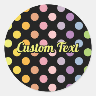 Rainbow Polka Dots Pattern Classic Round Sticker