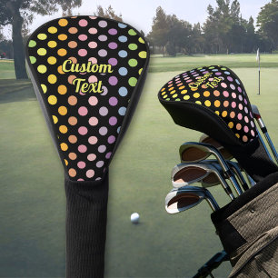 Rainbow Polka Dots Pattern Golf Head Cover