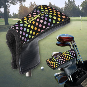 Rainbow Polka Dots Pattern Golf Head Cover